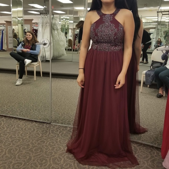 David's Bridal Dresses & Skirts - David’s Bridal Halter Top Bridesmaid Dress with Beading Details